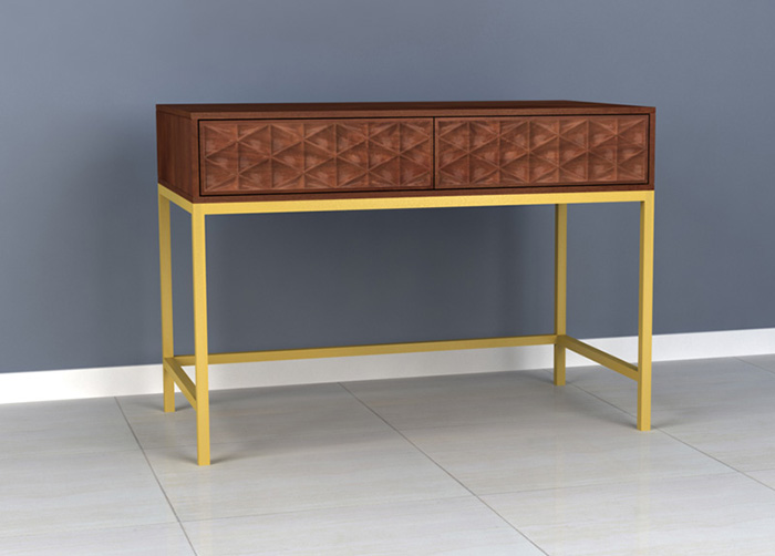 Ivy Dark Stained Mango Wood Desk - Click Image to Close